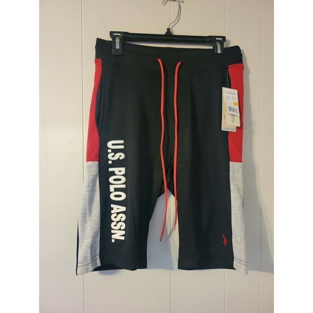 U.S. Polo Assn. Sz Small Men Athletic Sweat Shorts Style 103241K5 Dark Black